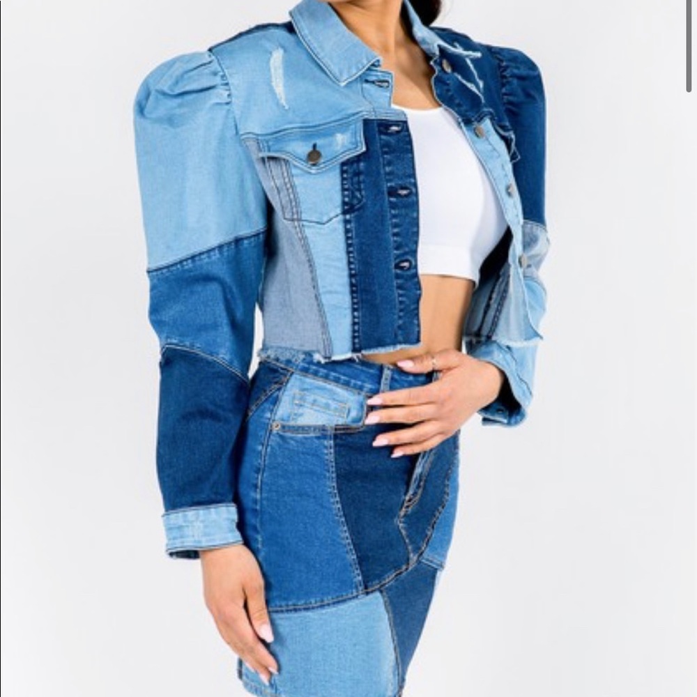PRISCILLA DENIM BLUE CROP JACKET